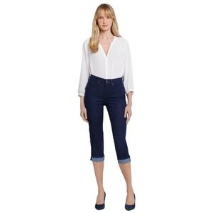 NYDJ Womens Marilyn Crop Cuff 21" Inseam Jeans, Rinse, 16